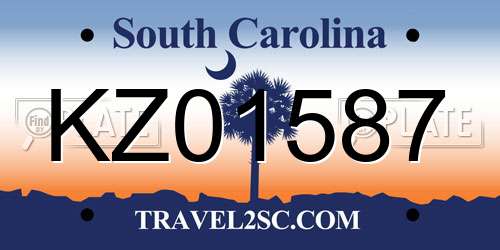 KZ01587 South Carolina License Plate