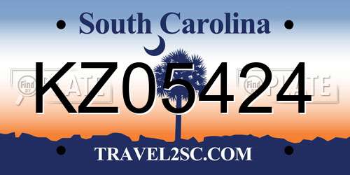 KZ05424 South Carolina License Plate