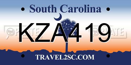 KZA419 South Carolina License Plate