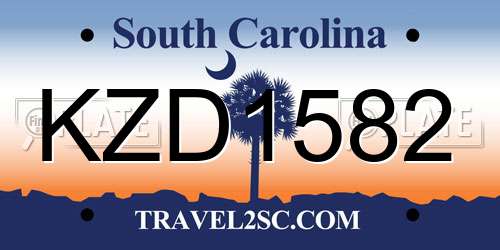 KZD1582 South Carolina License Plate