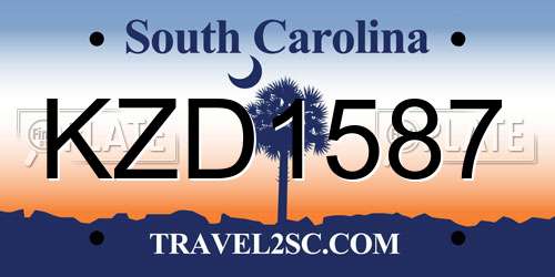 KZD1587 South Carolina License Plate