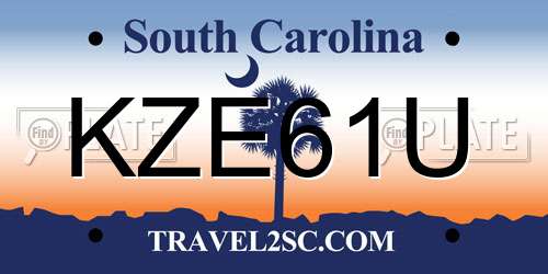 KZE61U South Carolina License Plate