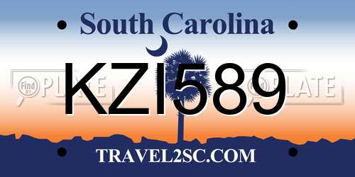 KZI589 South Carolina License Plate