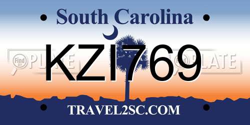KZI769 South Carolina License Plate