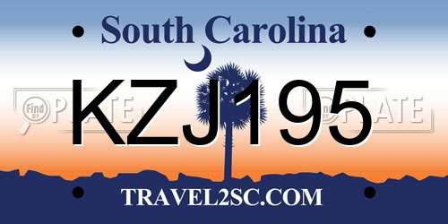 KZJ195 South Carolina License Plate