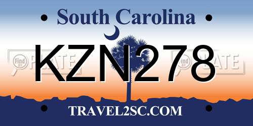 KZN278 South Carolina License Plate
