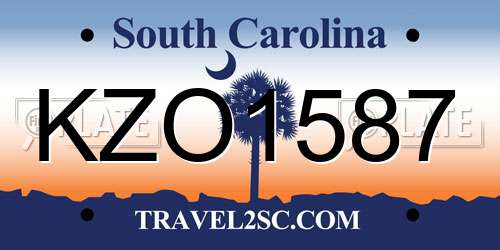 KZO1587 South Carolina License Plate
