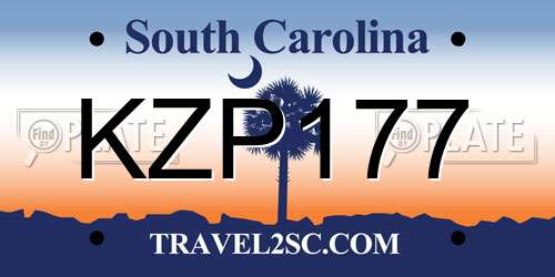 KZP177 South Carolina License Plate
