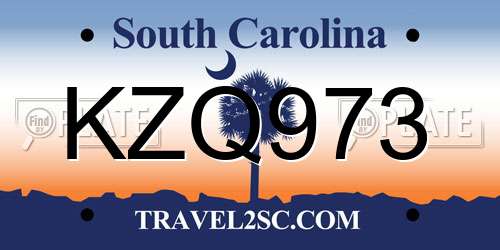 KZQ973 South Carolina License Plate