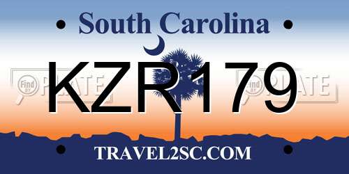 KZR179 South Carolina License Plate