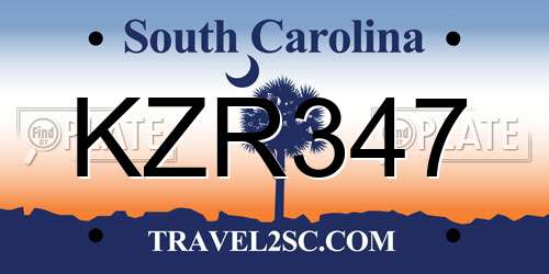 KZR347 South Carolina License Plate