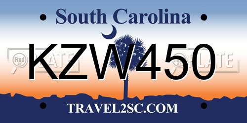 KZW450 South Carolina License Plate