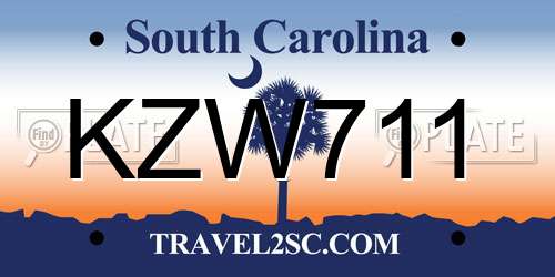 KZW711 South Carolina License Plate