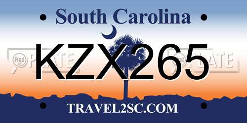 KZX265 South Carolina License Plate