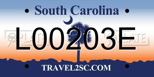 L00203E South Carolina License Plate
