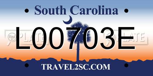 L00703E South Carolina License Plate