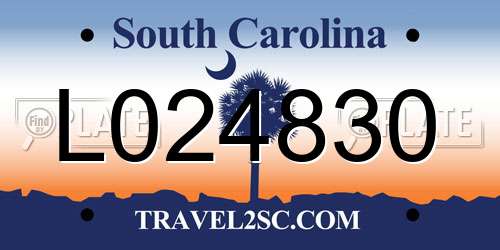 L024830 South Carolina License Plate