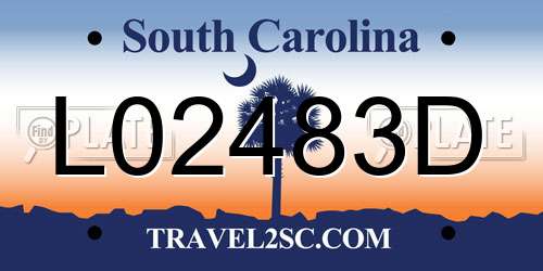 L02483D South Carolina License Plate