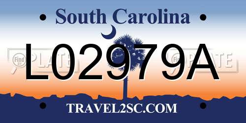 L02979A South Carolina License Plate