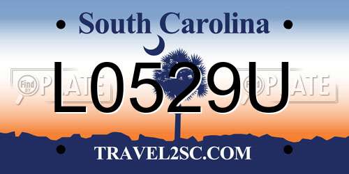 L0529U South Carolina License Plate
