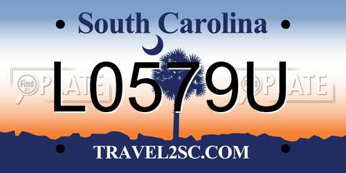 L0579U South Carolina License Plate