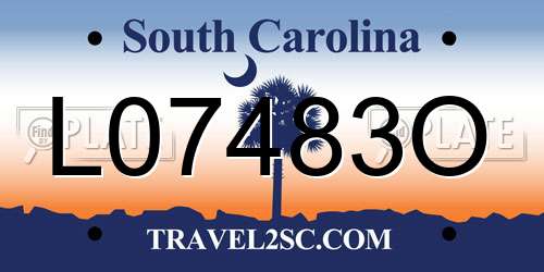 L07483O South Carolina License Plate