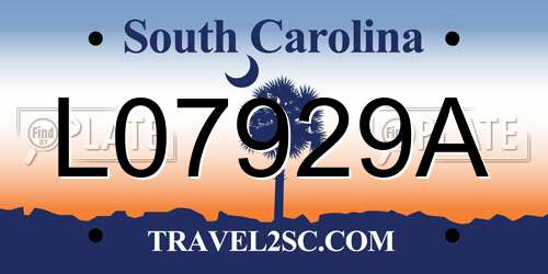 L07929A South Carolina License Plate