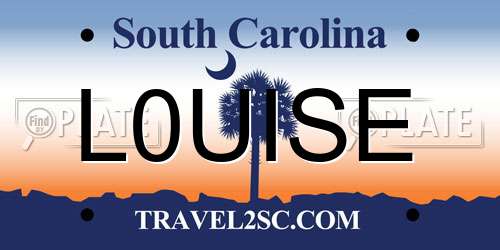 L0UISE South Carolina License Plate
