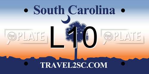 L10 South Carolina License Plate
