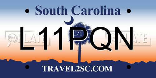 L11PQN South Carolina License Plate