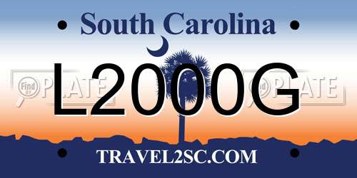 L2000G South Carolina License Plate