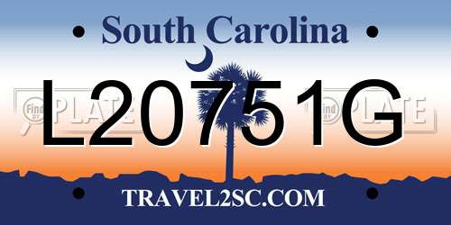 L20751G South Carolina License Plate