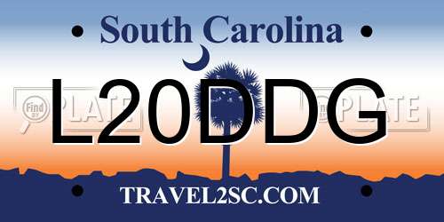 L20DDG South Carolina License Plate
