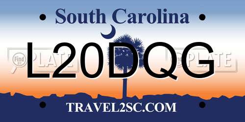 L20DQG South Carolina License Plate