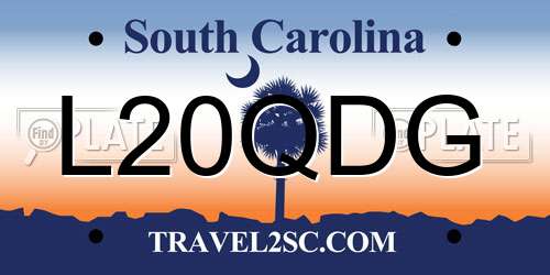 L20QDG South Carolina License Plate