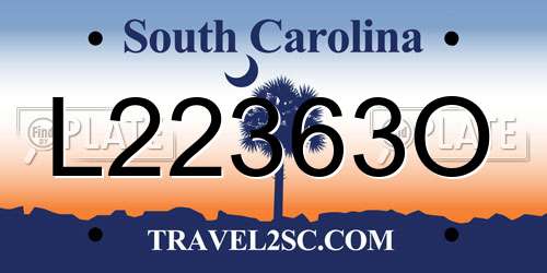 L22363O South Carolina License Plate