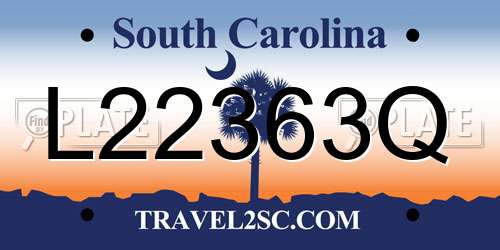 L22363Q South Carolina License Plate