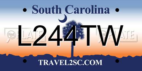 L244TW South Carolina License Plate