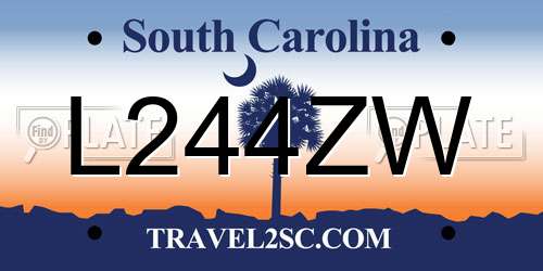 L244ZW South Carolina License Plate