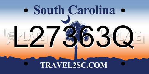 L27363Q South Carolina License Plate