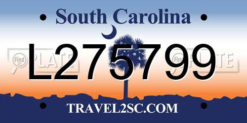 L275799 South Carolina License Plate