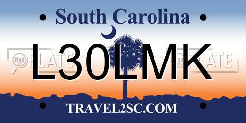 L30LMK South Carolina License Plate