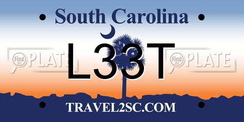 L33T South Carolina License Plate