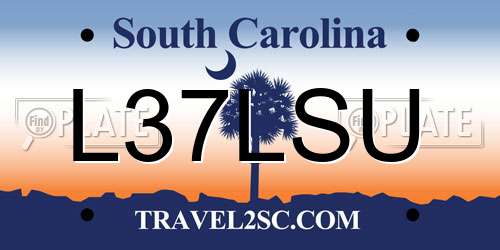 L37LSU South Carolina License Plate