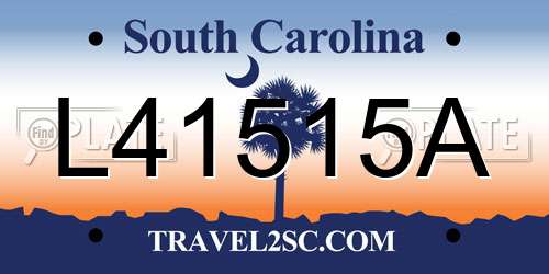 L41515A South Carolina License Plate