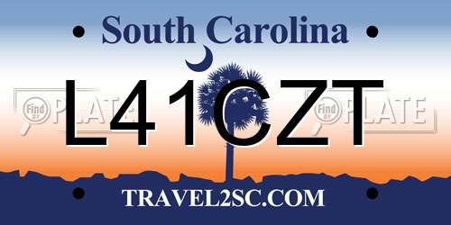 L41CZT South Carolina License Plate