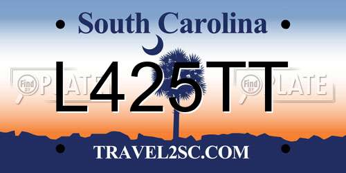 L425TT South Carolina License Plate