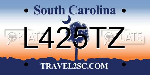 L425TZ South Carolina License Plate