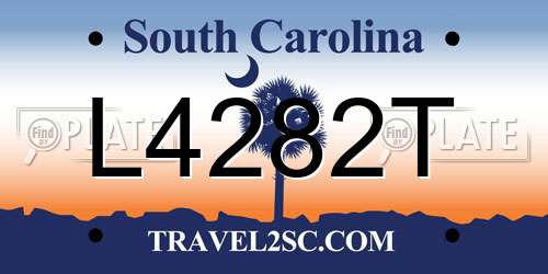 L4282T South Carolina License Plate