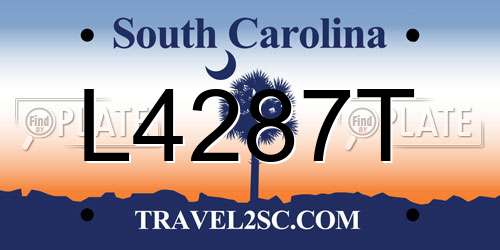 L4287T South Carolina License Plate